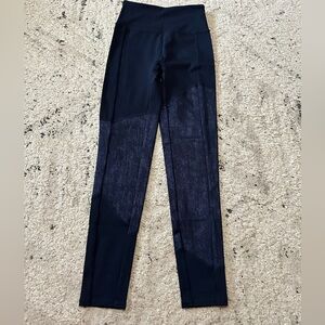 Zuda Studio Park Womens Pull On Ankle Legging Stretch High Waisted Navy Size XXS